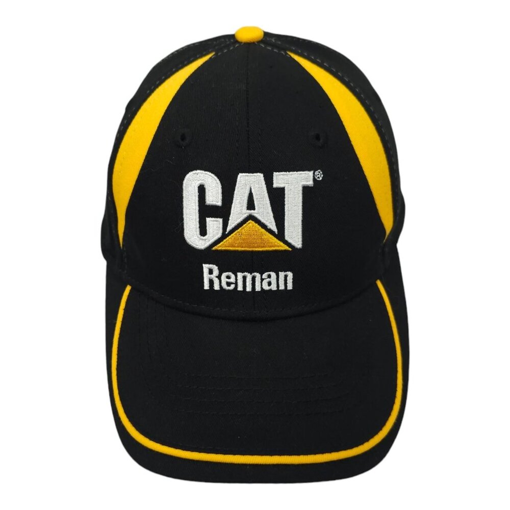 Caterpillar CAT Reman Embroidered Logo Tuck Strap Cap Trucker Baseball Hat NEW
